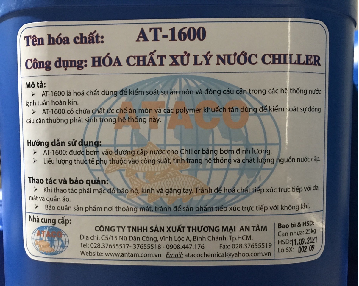 Hoá chất Chống Ăn Mòn Và Đóng Cặn Cho Hệ Thống Lạnh (Chiller) AT-1600